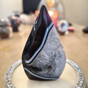 Natural Black Sardonyx Stand-up Freeform Crystal #1